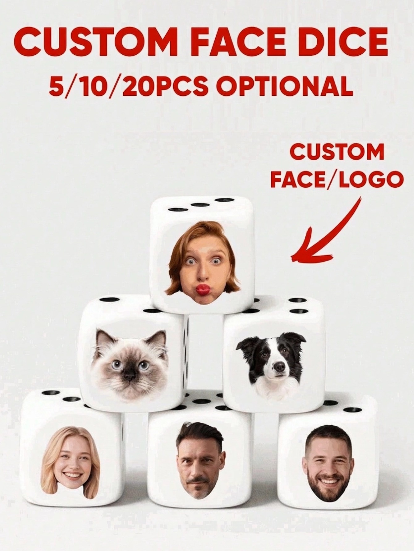 Party Games Christmas - Custom Face Dice Personalized Face Dice