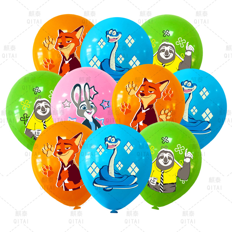 Zootopia Party Games - New Zootopia Balloons Wild Animal Latex