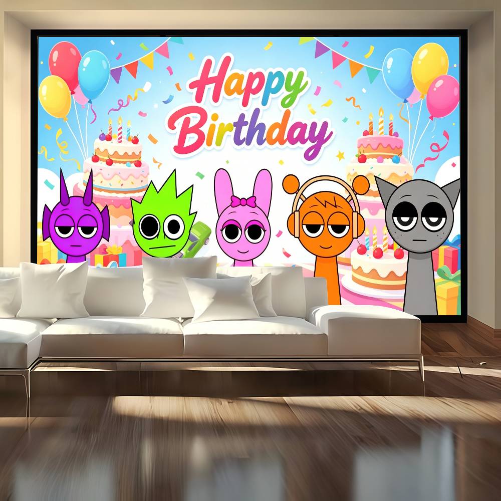 Party Games Stream - Cartoon Hot Game Incredibox-Sprunki Photography Background