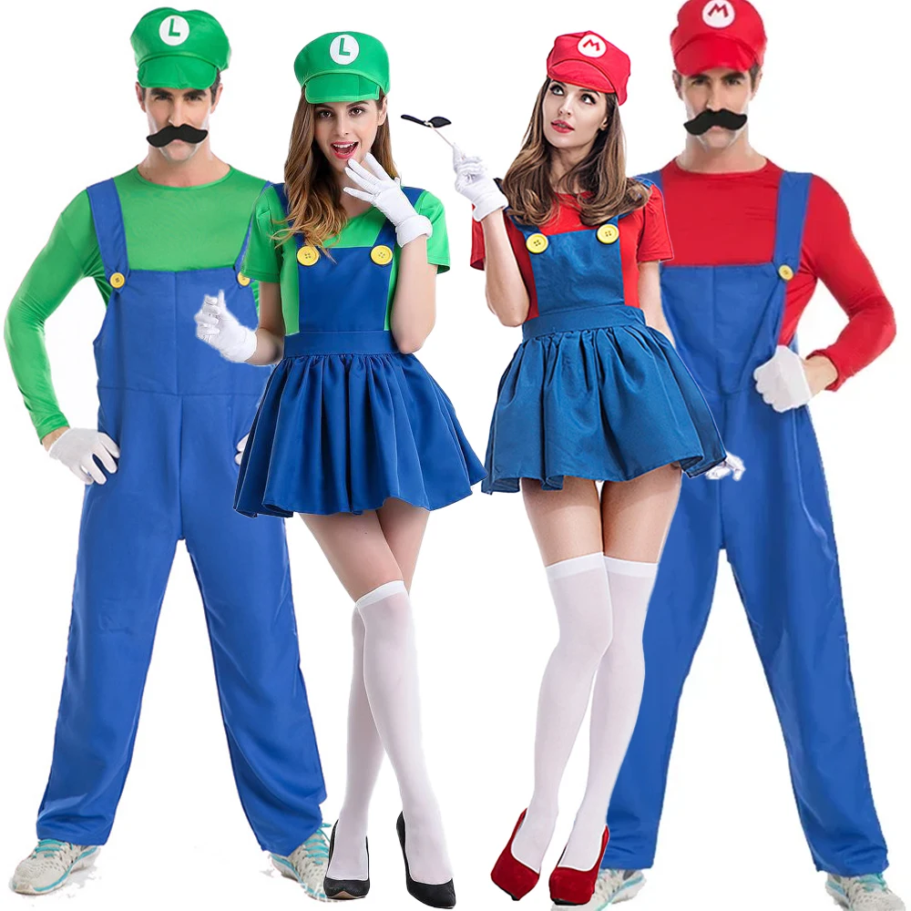 Party Games Mario - Couples Super Brother Plumber Strap Pants