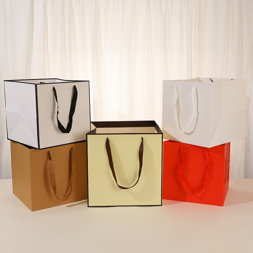 Party Games New Year - 5pcs Square Gift Bag Kraft Paper