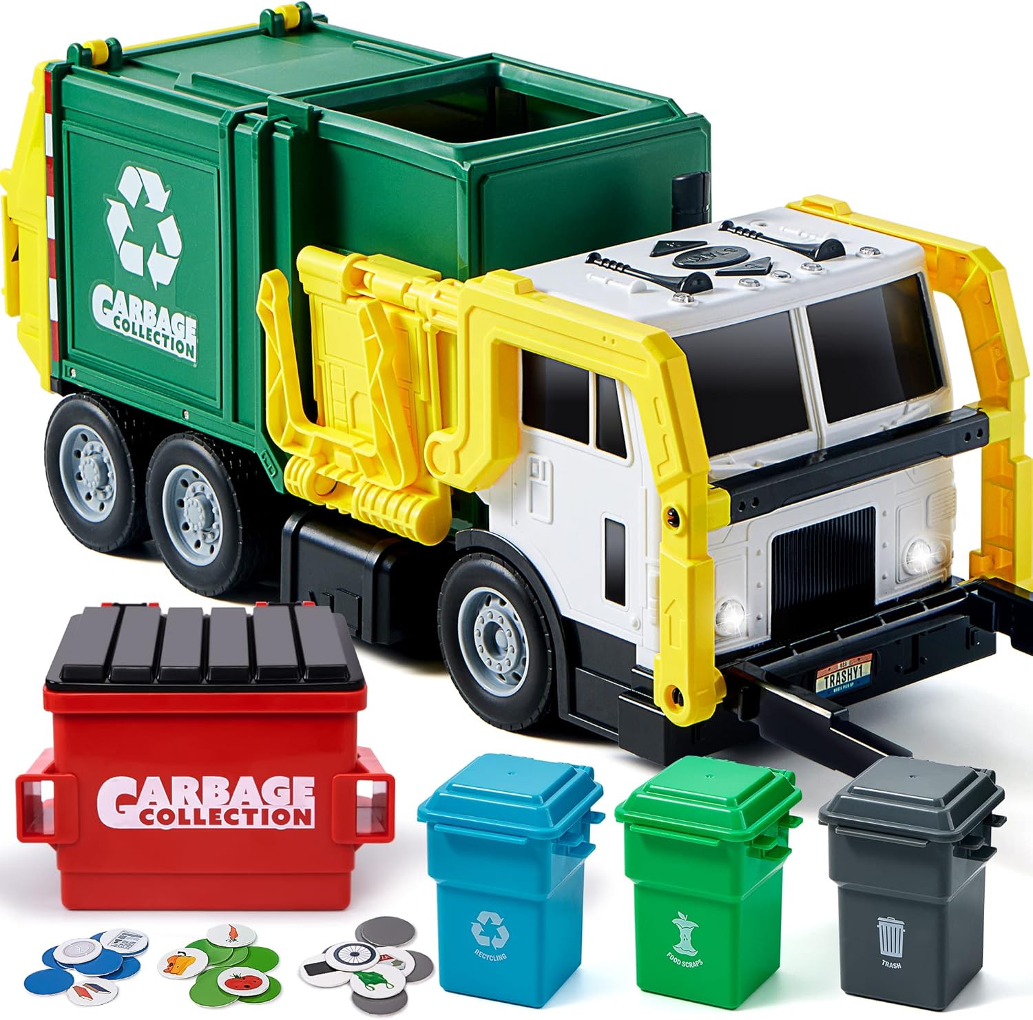 Party Games Christmas - JOYFY Large Friction Powered Garbage Truck
