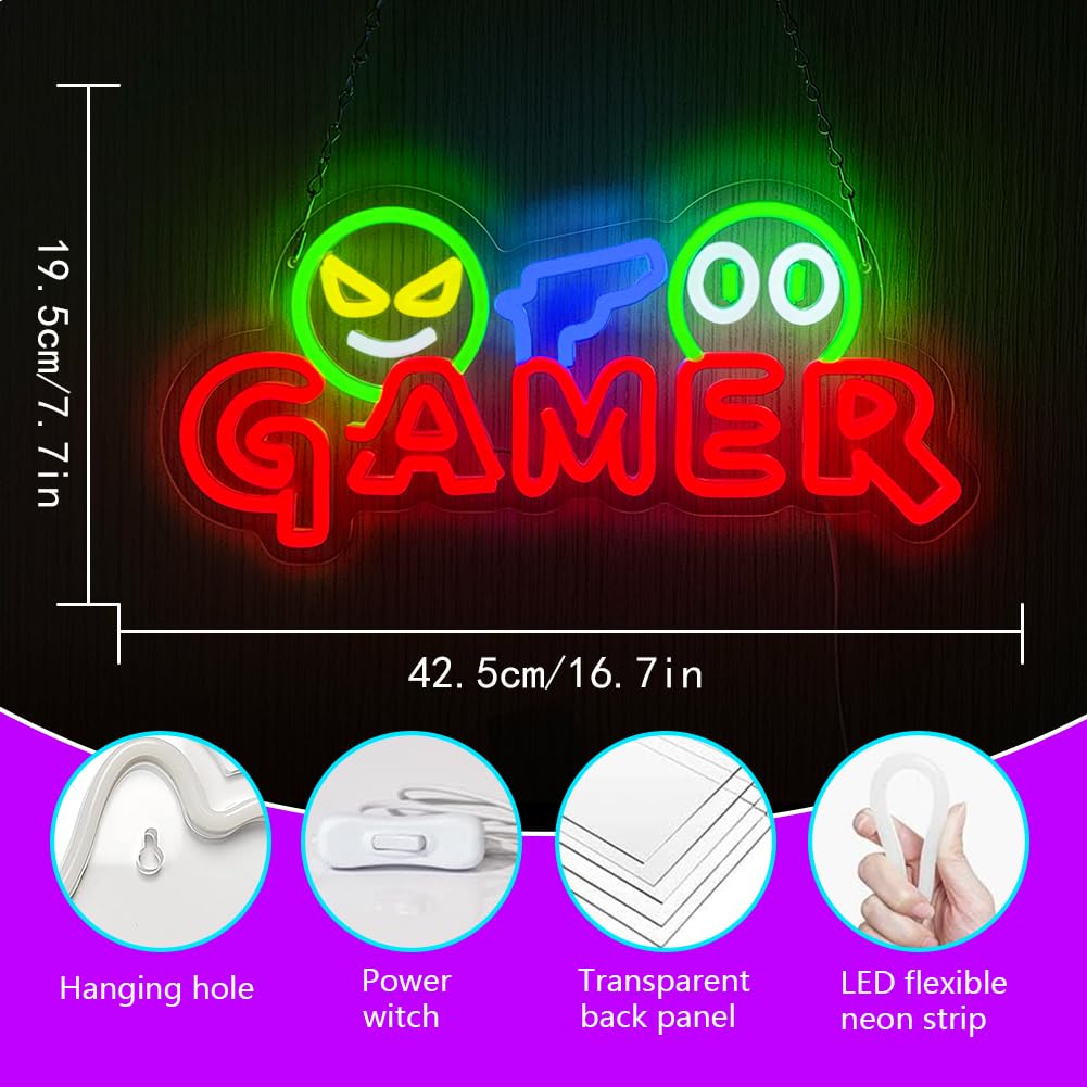 Gamer Neon Sign LED Wall Light - đánh giá và giá Party Games Christmas