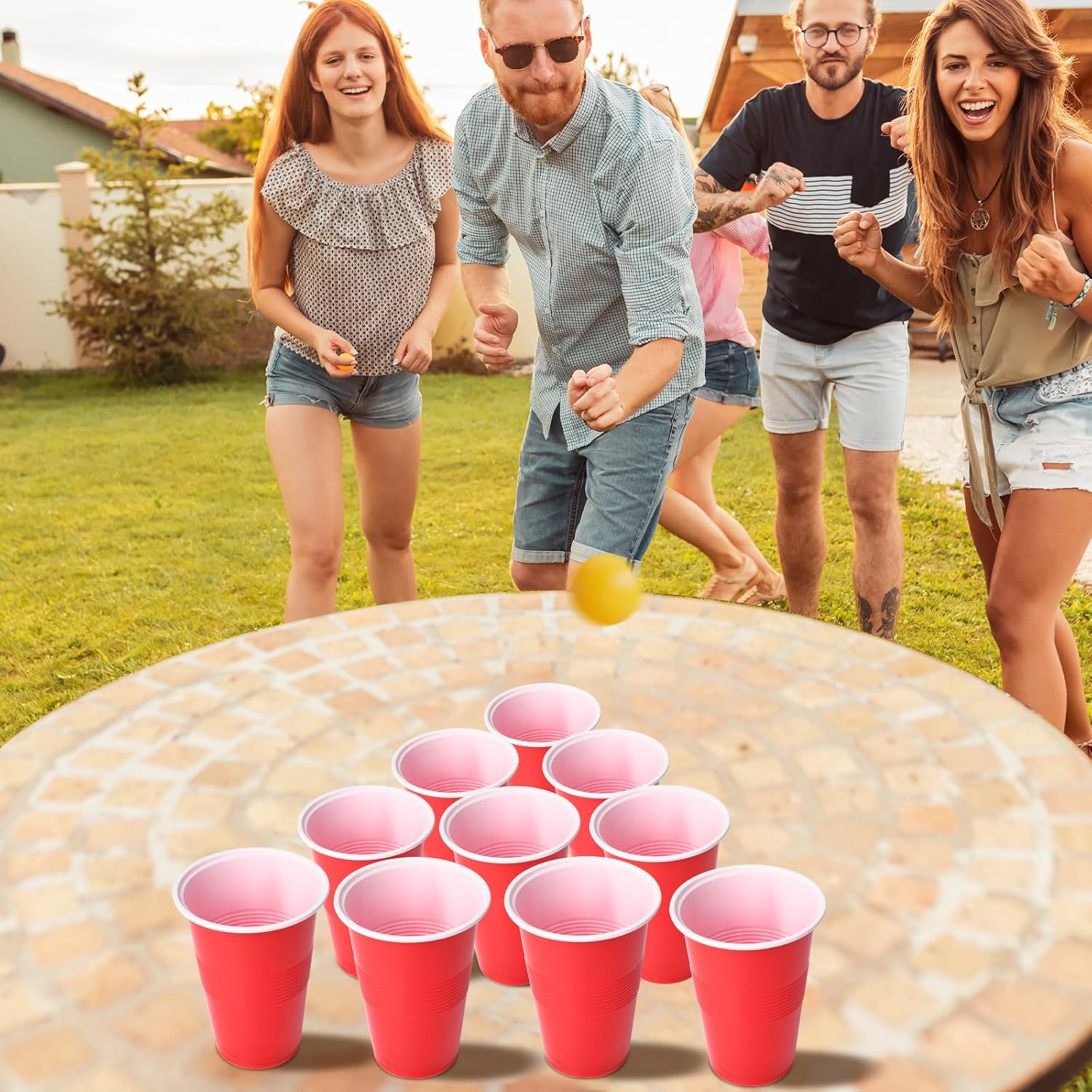 Cup Pong Game Set 22 Pcs 16 Oz - đánh giá và giá Party Games Jenga