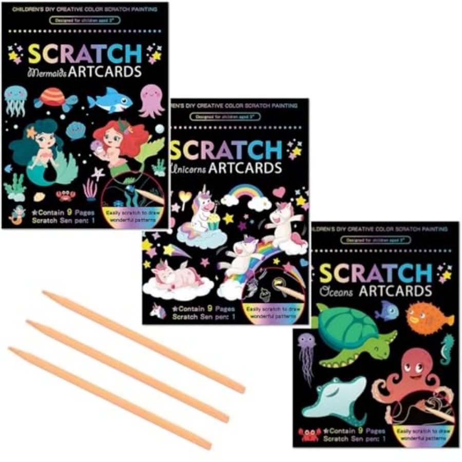 3 Set Magic Scratch Paper Art, - đánh giá và giá Book Party Games