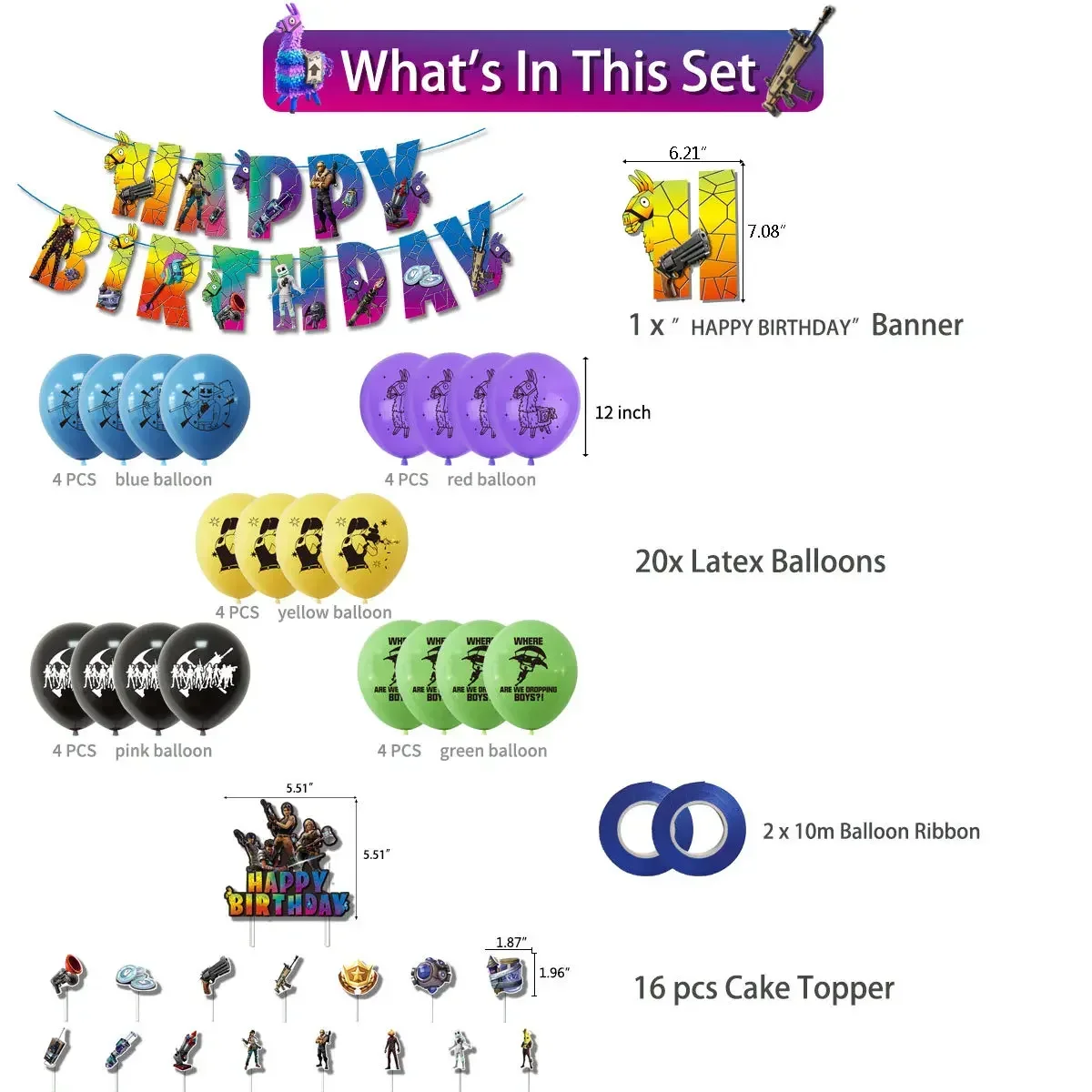 Hot Game Fortnite Theme DIY Ba - đánh giá và giá Party Games Good