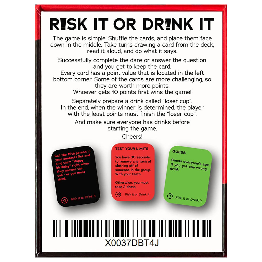Risk It Or Drink It Fun Party  - đánh giá và giá Party Games Questions For Adults